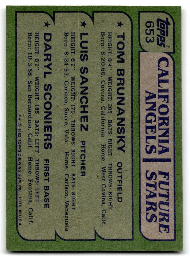 1982 Topps Cal Angels Future Stars - Luis Sanchez Rookie i #653