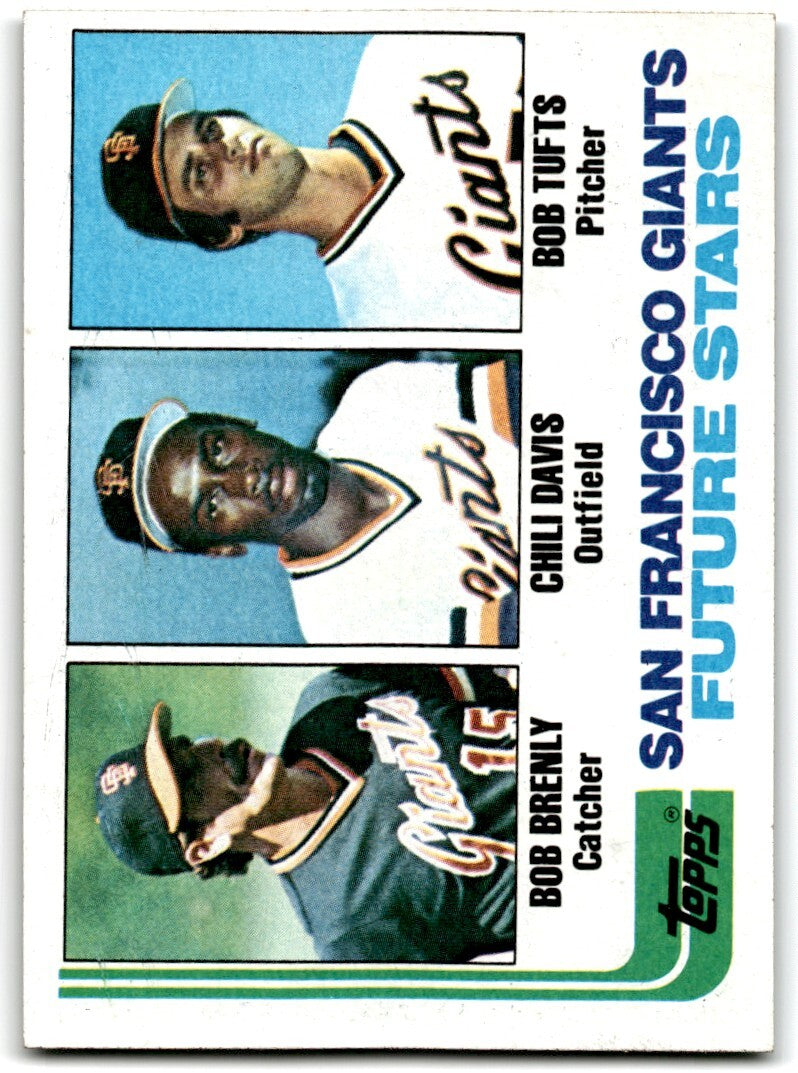 1982 Topps Giants Future Stars - Bob Brenly/Chili Davis/Bob Tufts Rookie 2 San