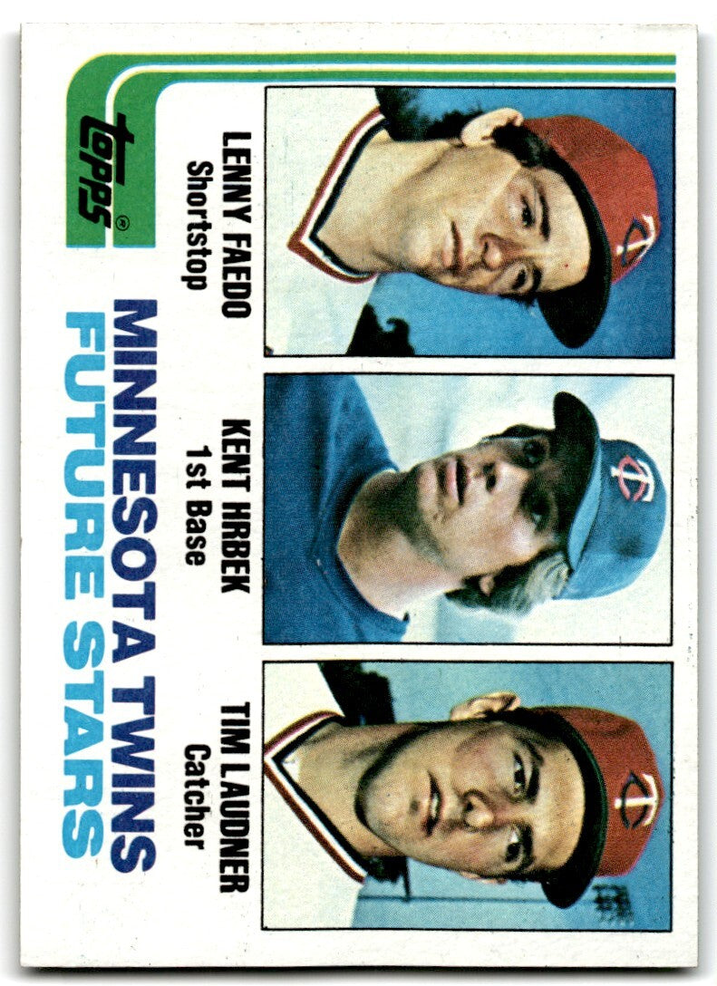 1982 Topps Twins Future Stars - Lenny Faedo/Kent Hrbek/ Rookie #766
