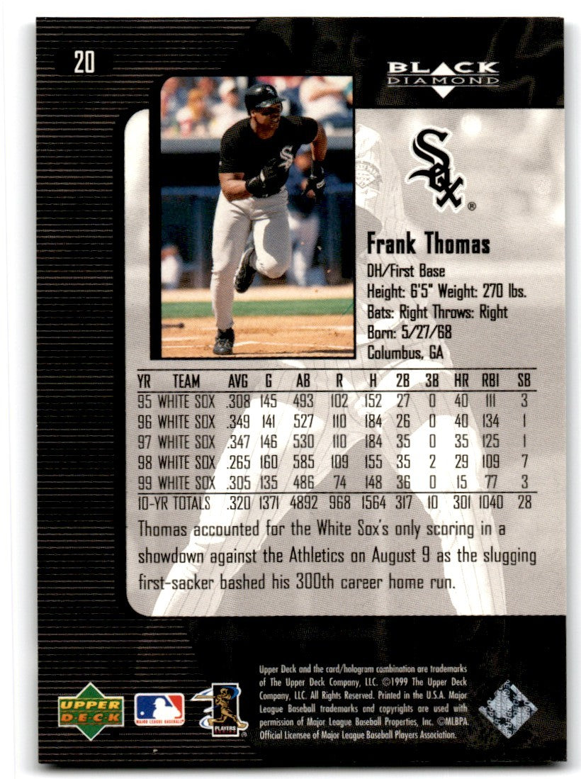 2000 Upper Deck Black Diamond Frank Thomas Chicago White Sox #20