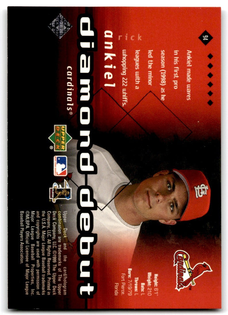 2000 Upper Deck Black Diamond Rick Ankiel Rookie St. Louis Cardinals #94
