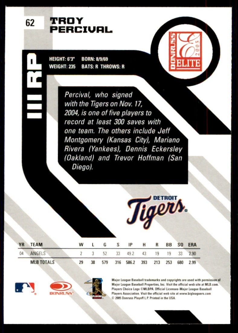 2005 Donruss Elite Troy Percival Baseball Cards #62