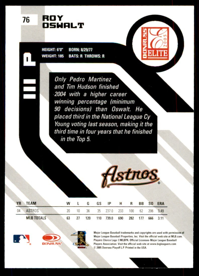 2005 Donruss Elite Roy Oswalt Baseball Cards #76