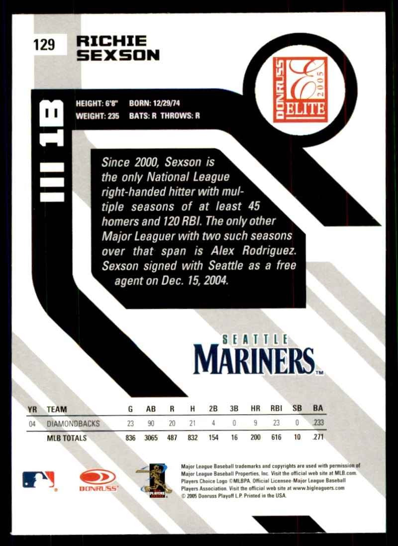 2005 Donruss Elite Richie Sexson Baseball Cards #129