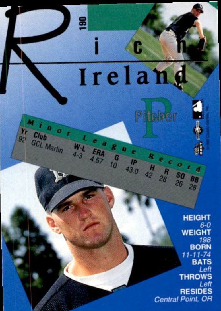 1993 Classic Best Gold Rich Ireland GCL Marlins #190