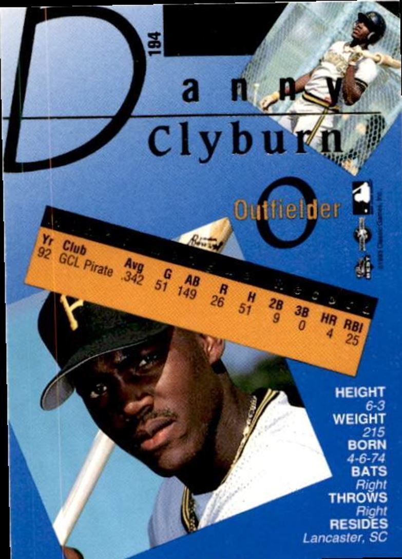 1993 Classic Best Gold Danny Clyburn GCL Pirates #194
