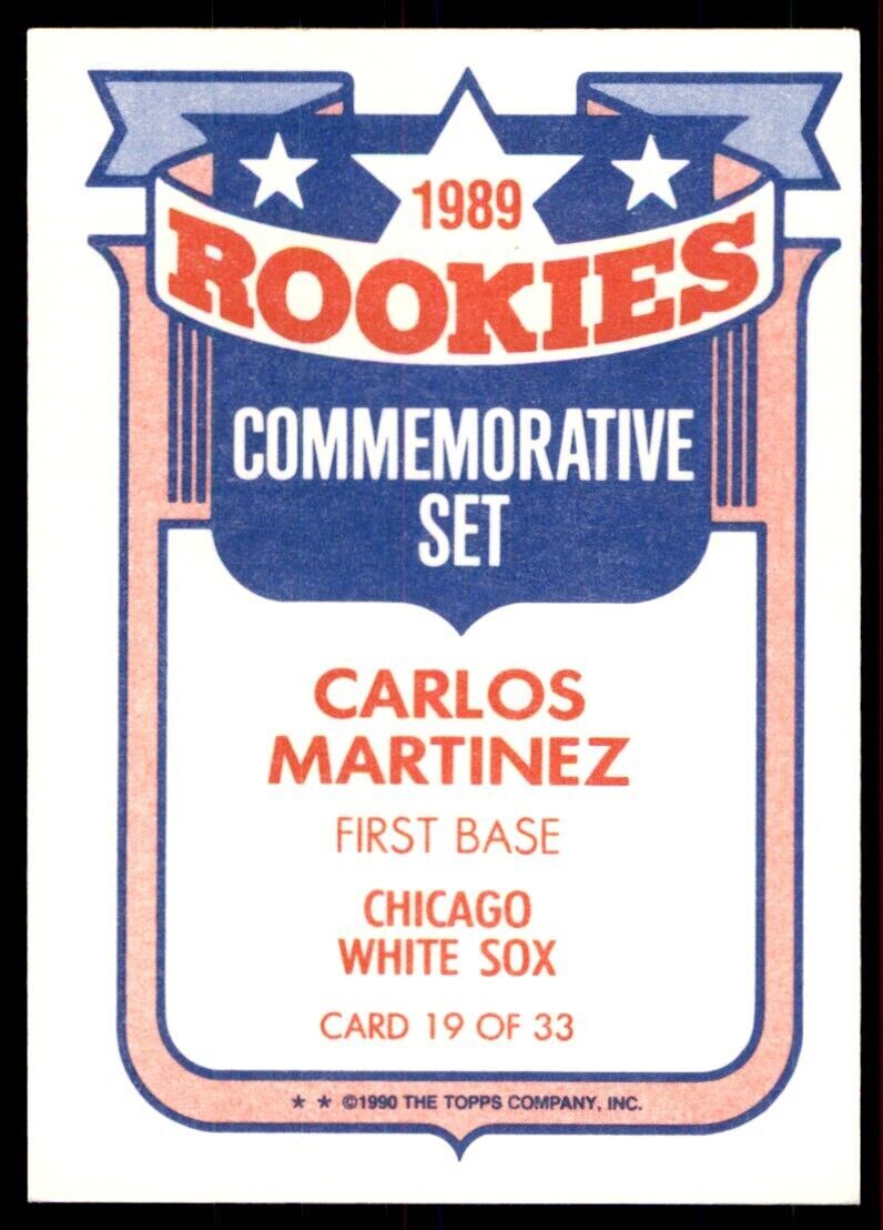 1990 Topps Rookies Carlos Martinez B Baseball Cards #19