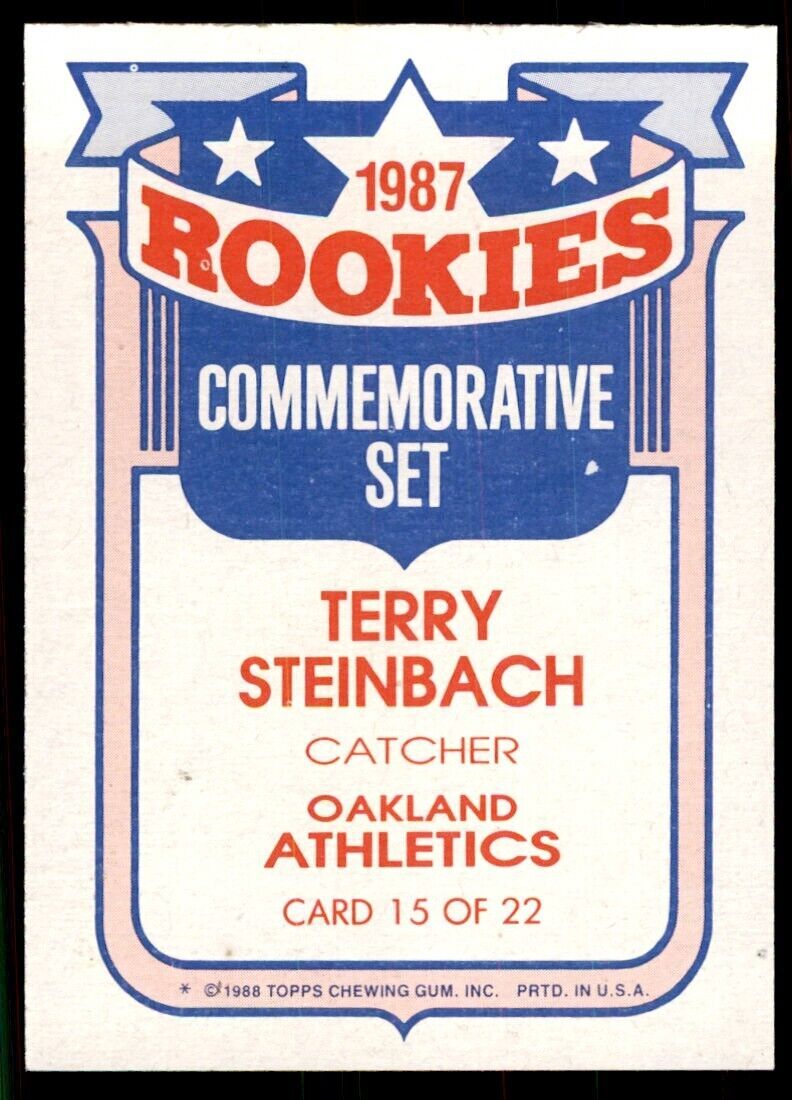 1988 Topps Rookies Terry Steinbach B Baseball Cards #15