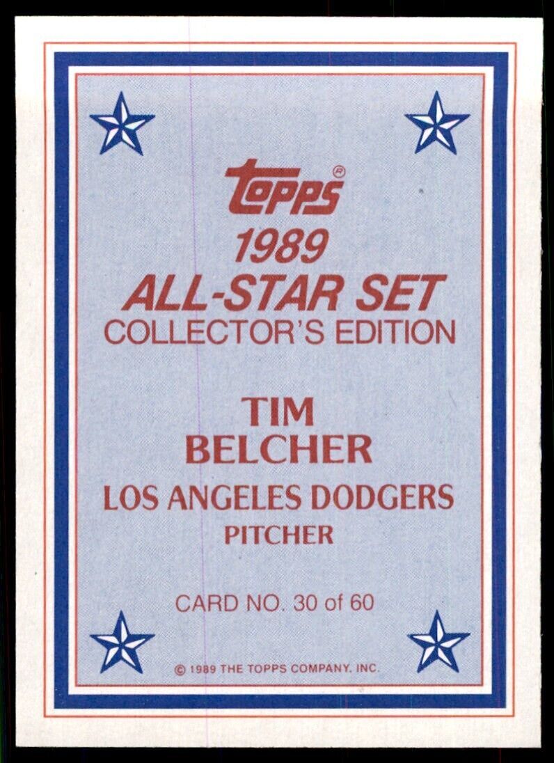 1989 Topps  All Stars Tim Belcher Baseball Cards #30