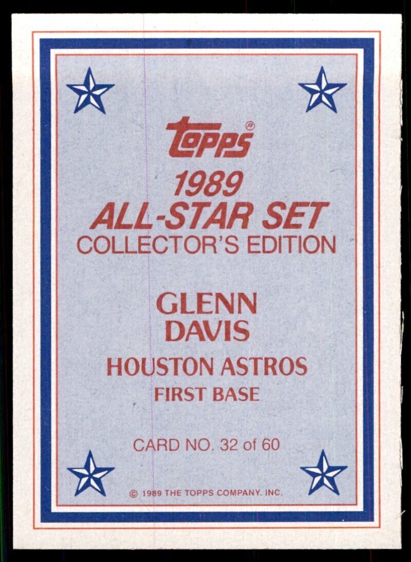 1989 Topps  All Stars Glenn Davis Baseball Cards #32