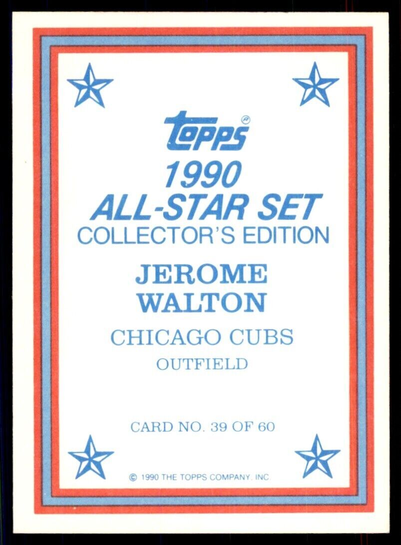 1990 Topps All Stars Jerome Walton Baseball Cards #39
