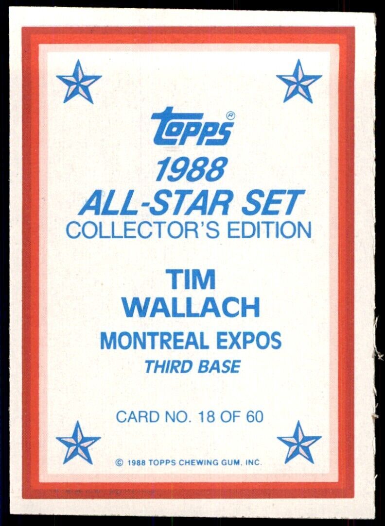 1988 Topps All Stars Tim Wallach A Baseball Cards #18