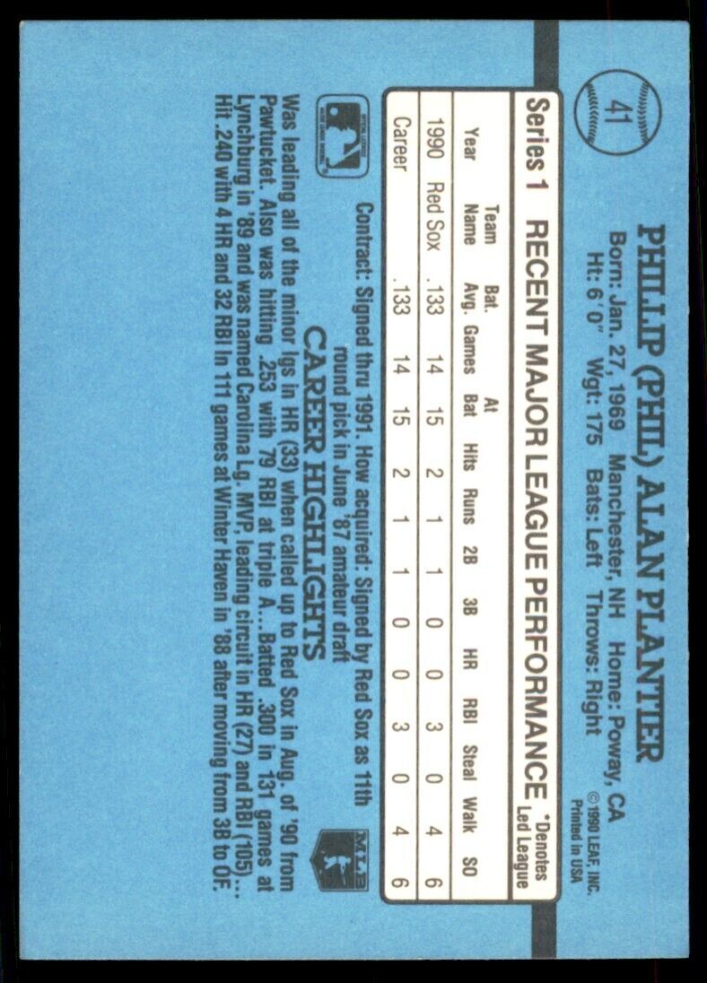 1991 Donruss Phil Plantier Baseball Cards #41