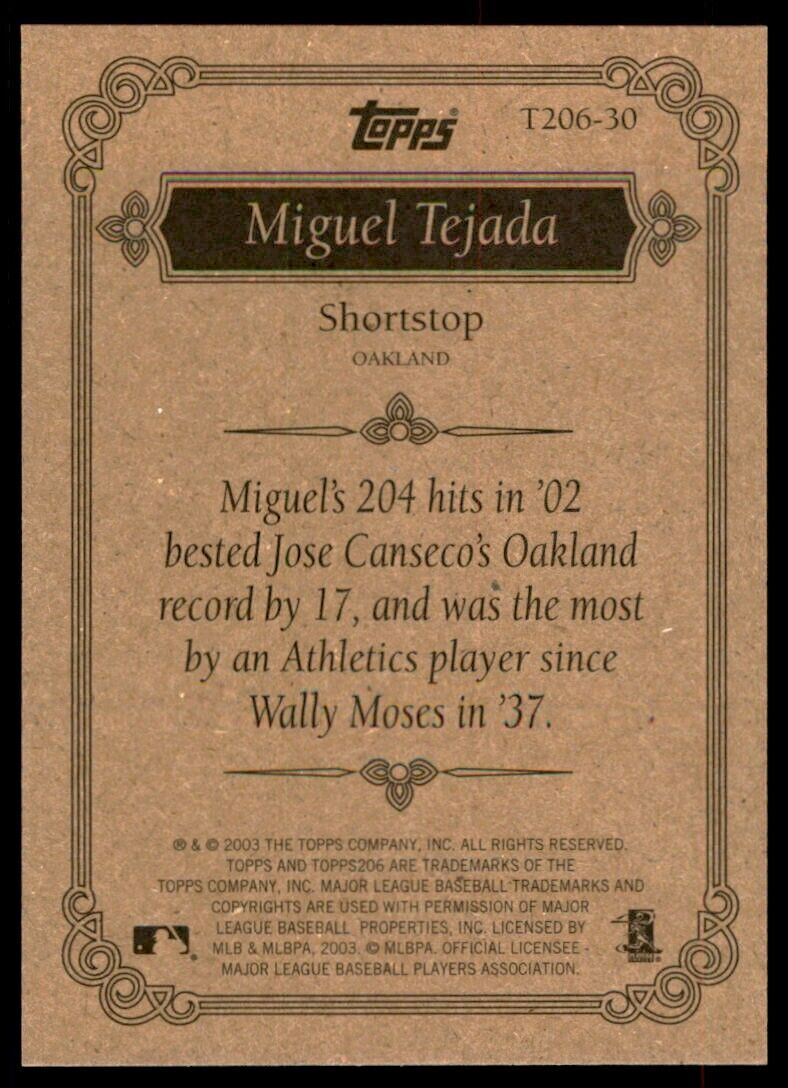 2003 Topps 206 Miguel Tejada Baseball Cards #T206-30