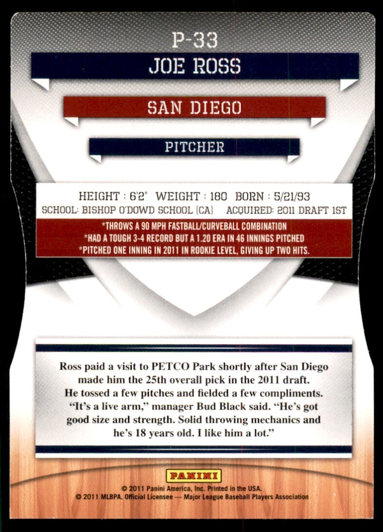 2011 Donruss Elite Series Joe Ross  Baseball Cards #P-33