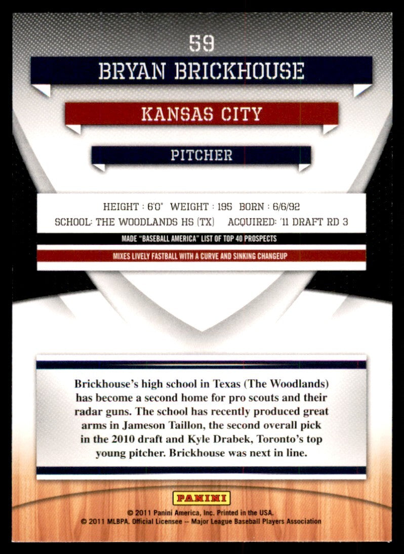 2011 Donruss Elite Series Bryan Brickhouse Baseball Cards #59