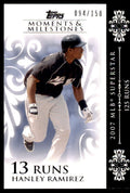 2008 Topps Moments & Milestones Hanley Ramirez 094/150 Baseball Cards #92