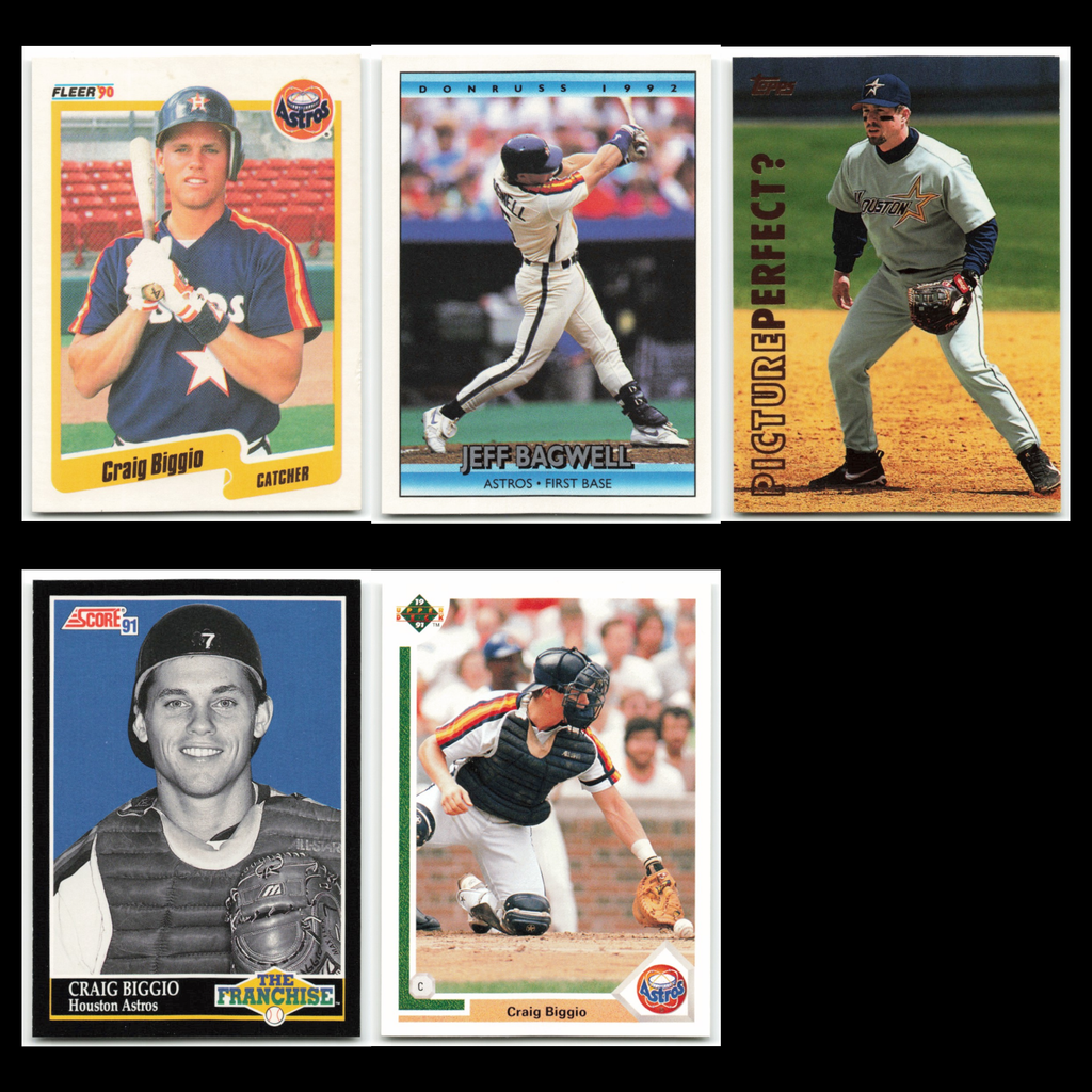 Houston Astros Set Lot 5 Baseball Cards hof stars biggio