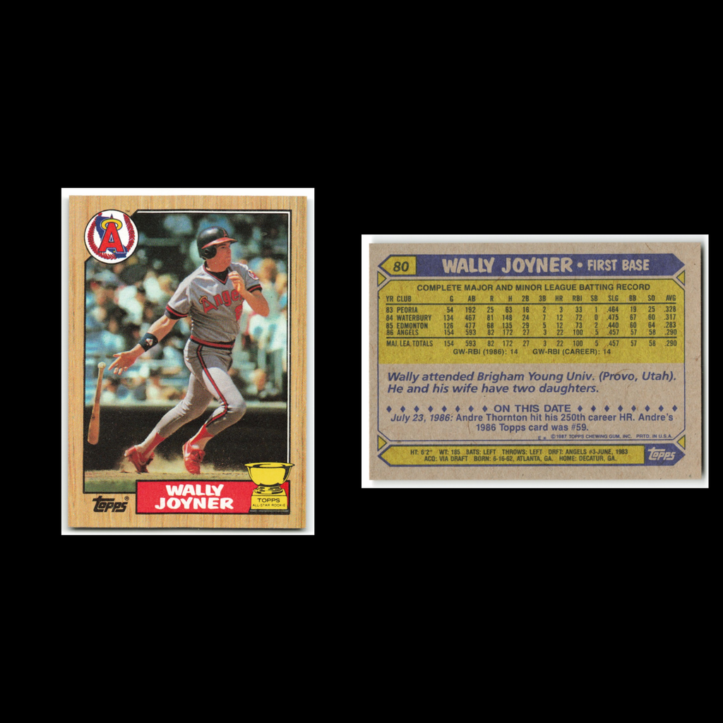 Wally Joyner Rookie Lot 3 Baseball Cards 1987 Topps California Angels Set MLB NM