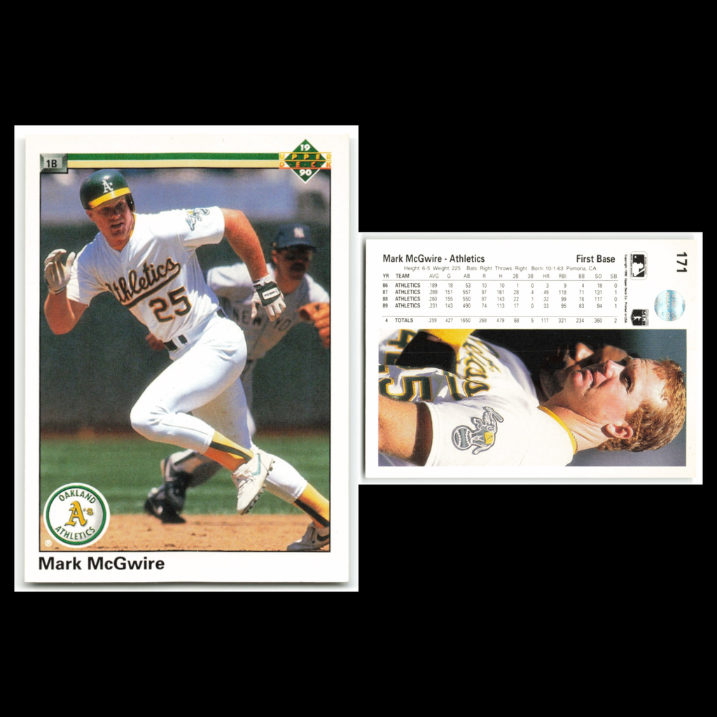 Mark McGwire Lot 6 Baseball Cards Topps Oakland Athletics Set Collection NM