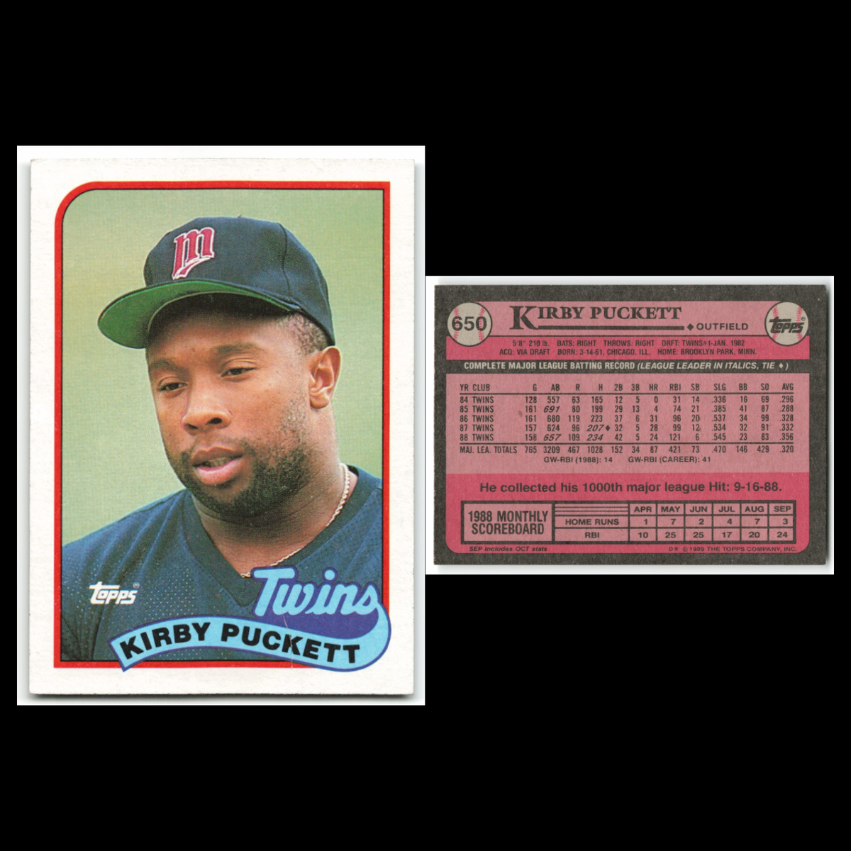 Kirby Puckett Lot 6 Baseball Cards Fleer Canadian Minnesota Twins Set MLB
