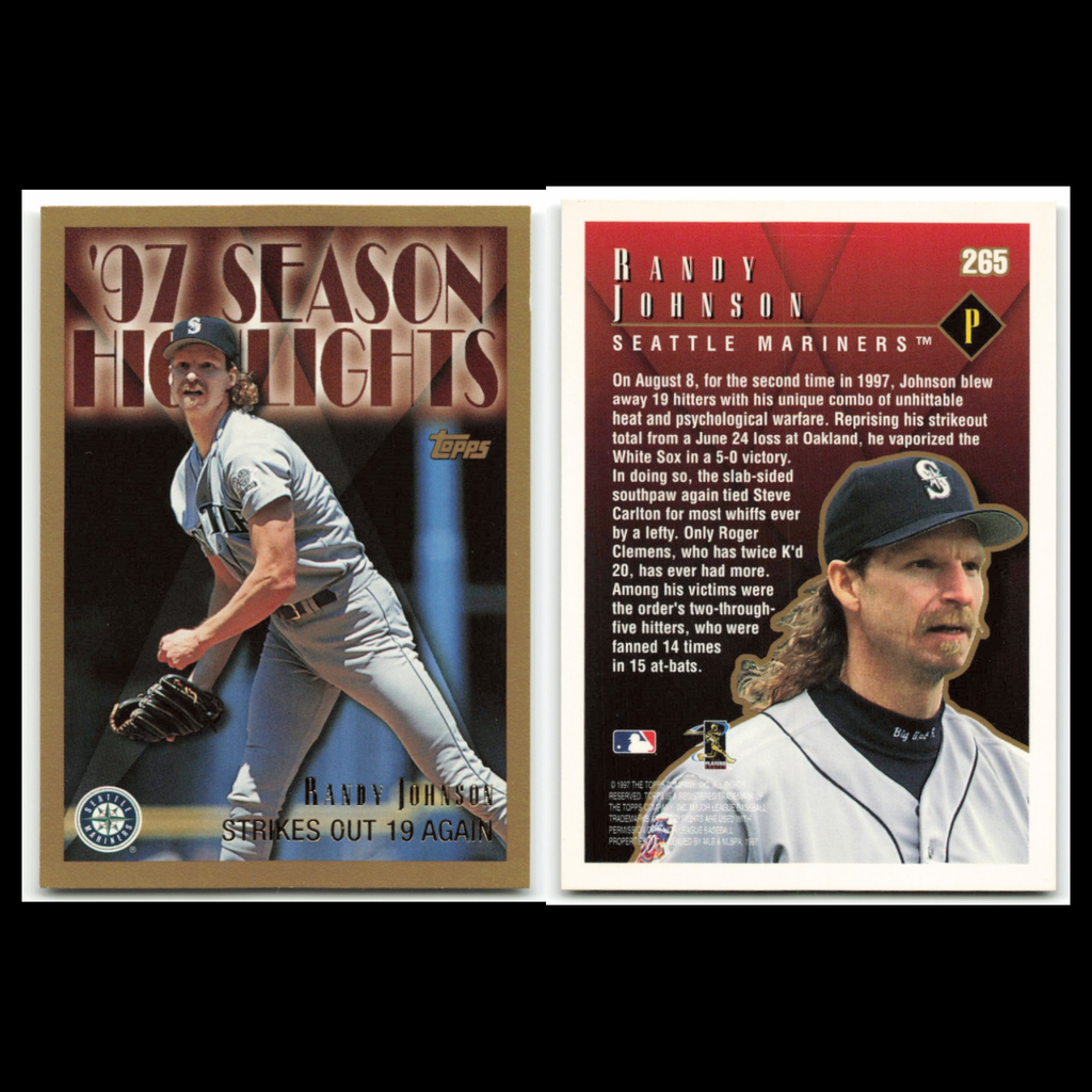 Randy Johnson Lot 6 Baseball Cards 1996 Pinnacle Seattle Mariners Set Collection