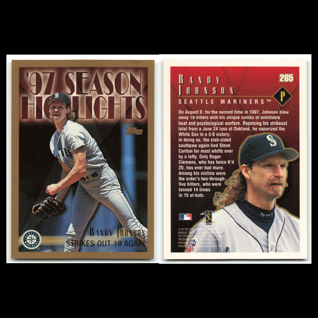 Randy Johnson Lot 6 Baseball Cards 1997 Collectors Choice Seattle Mariners Set