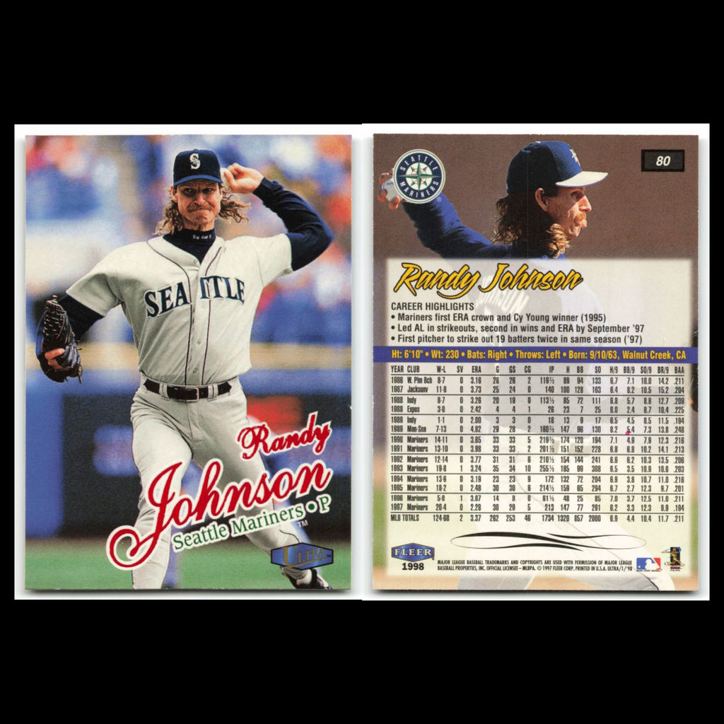 Randy Johnson Lot 6 Baseball Cards 1997 Collectors Choice Seattle Mariners Set
