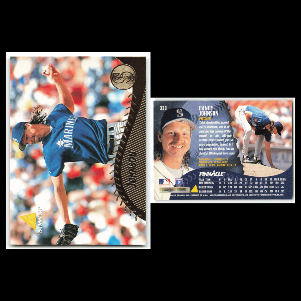 Randy Johnson Lot 6 Baseball Cards 1995 Pinnacle Seattle Mariners Set Collection