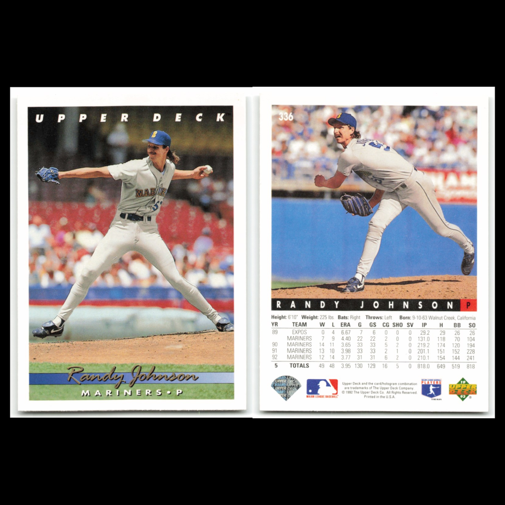 Randy Johnson Lot 6 Baseball Cards 1995 Pinnacle Seattle Mariners Set Collection