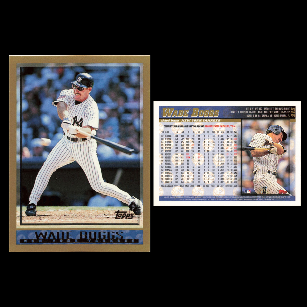 Wade Boggs Lot 10 Baseball Cards Pacific Aurora Pennant Fever Red Rays Set