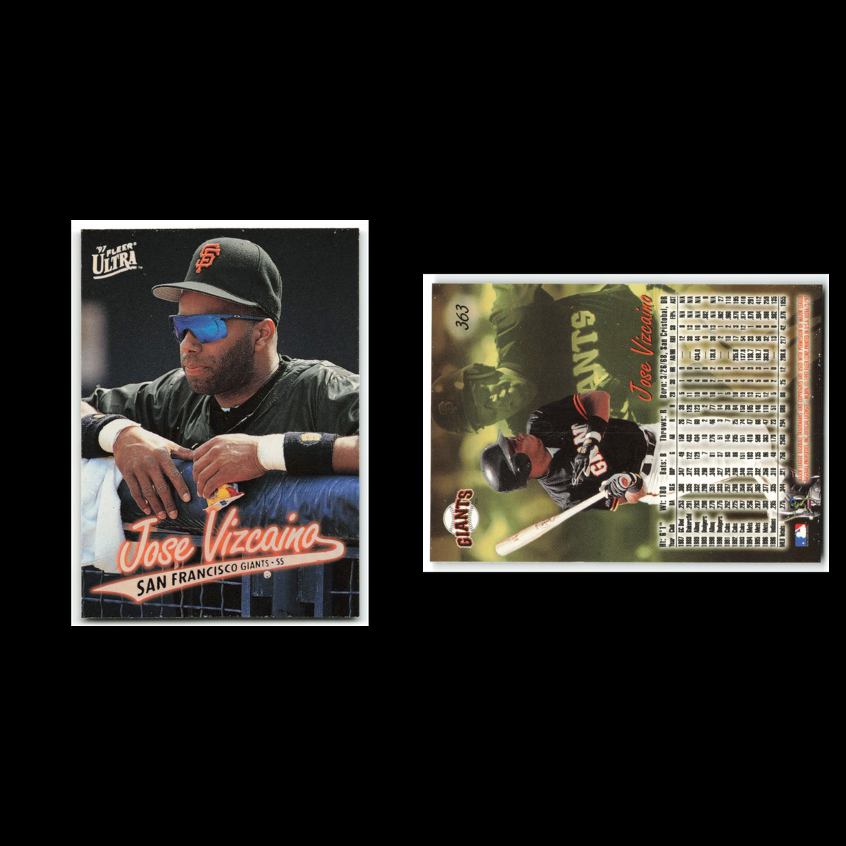 Jose Vizcaino #363 1997 Fleer Ultra San Francisco Giants Baseball Card MLB NM