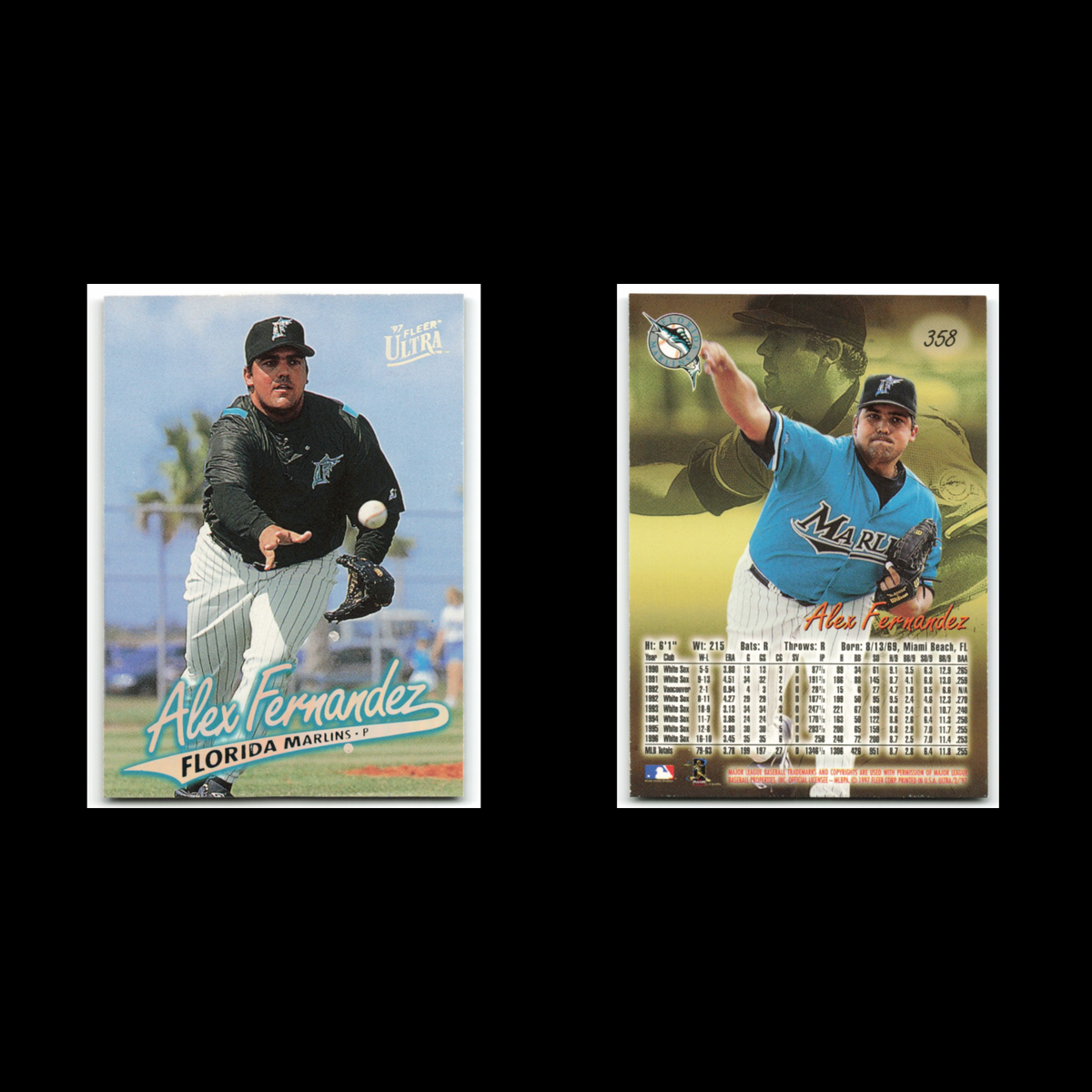 Alex Fernandez #358 1997 Fleer Ultra Florida Marlins Baseball Card MLB NM