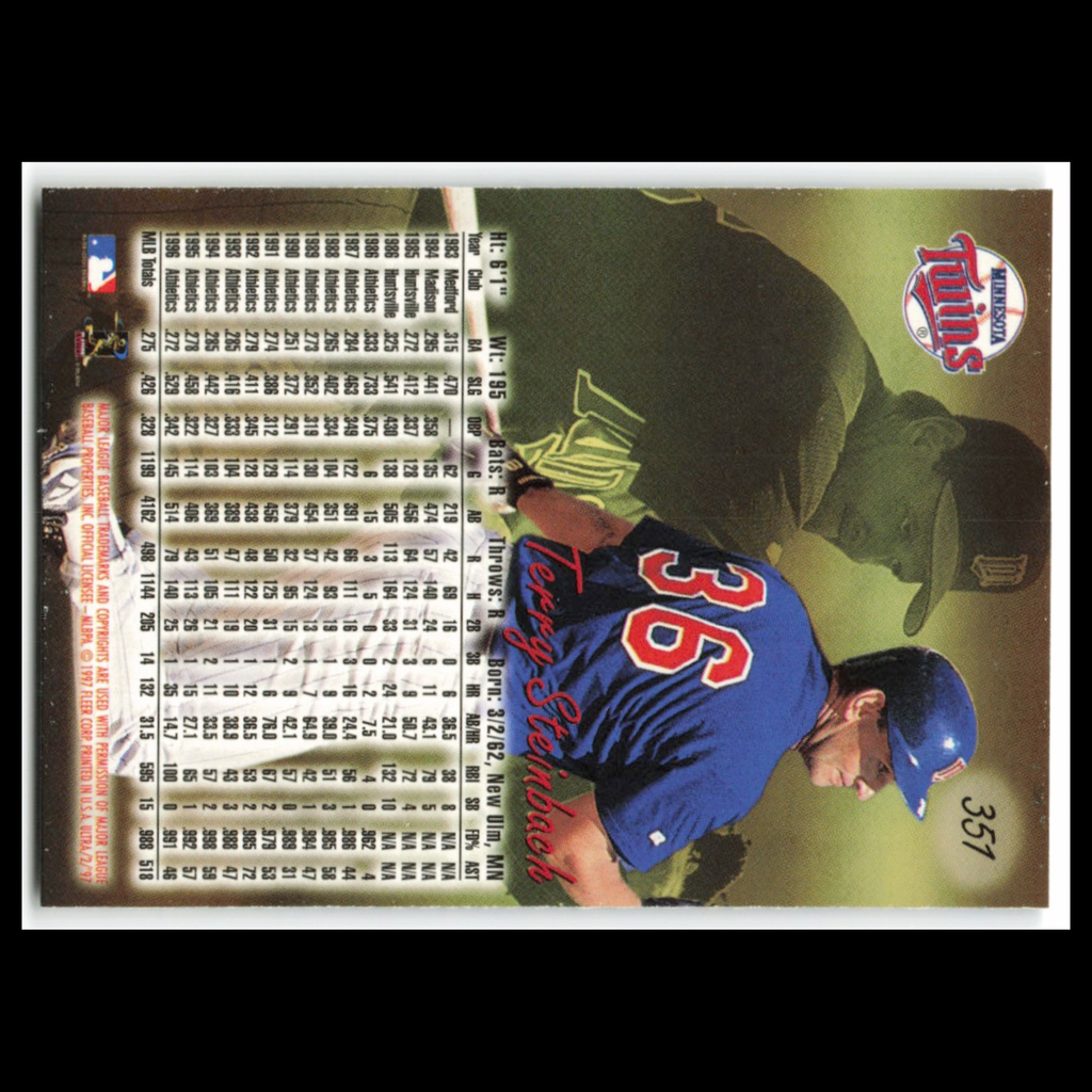 Terry Steinbach #351 1997 Fleer Ultra Minnesota Twins Baseball Card MLB NM