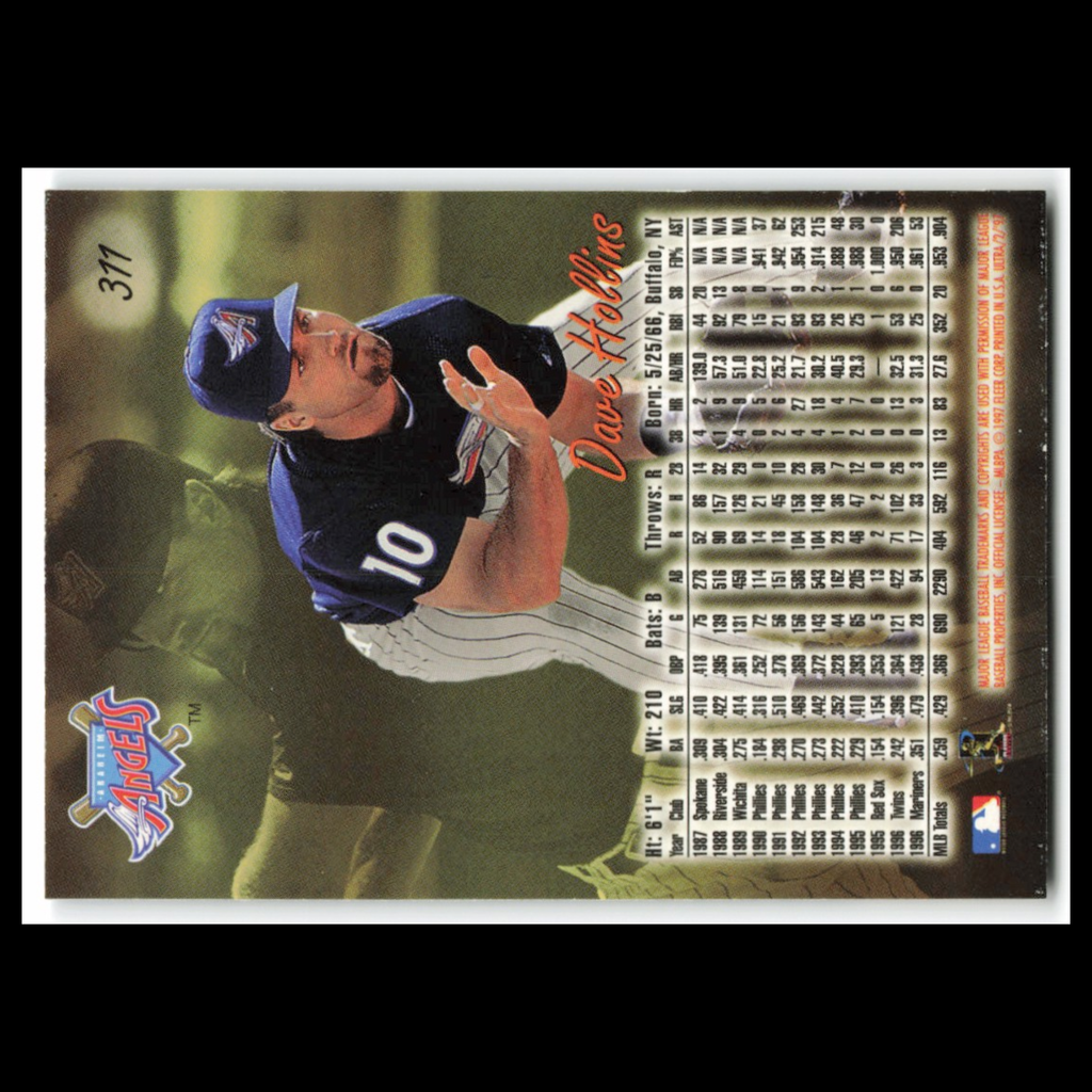 Dave Hollins #311 1997 Fleer Ultra Anaheim Angels Baseball Card MLB NM