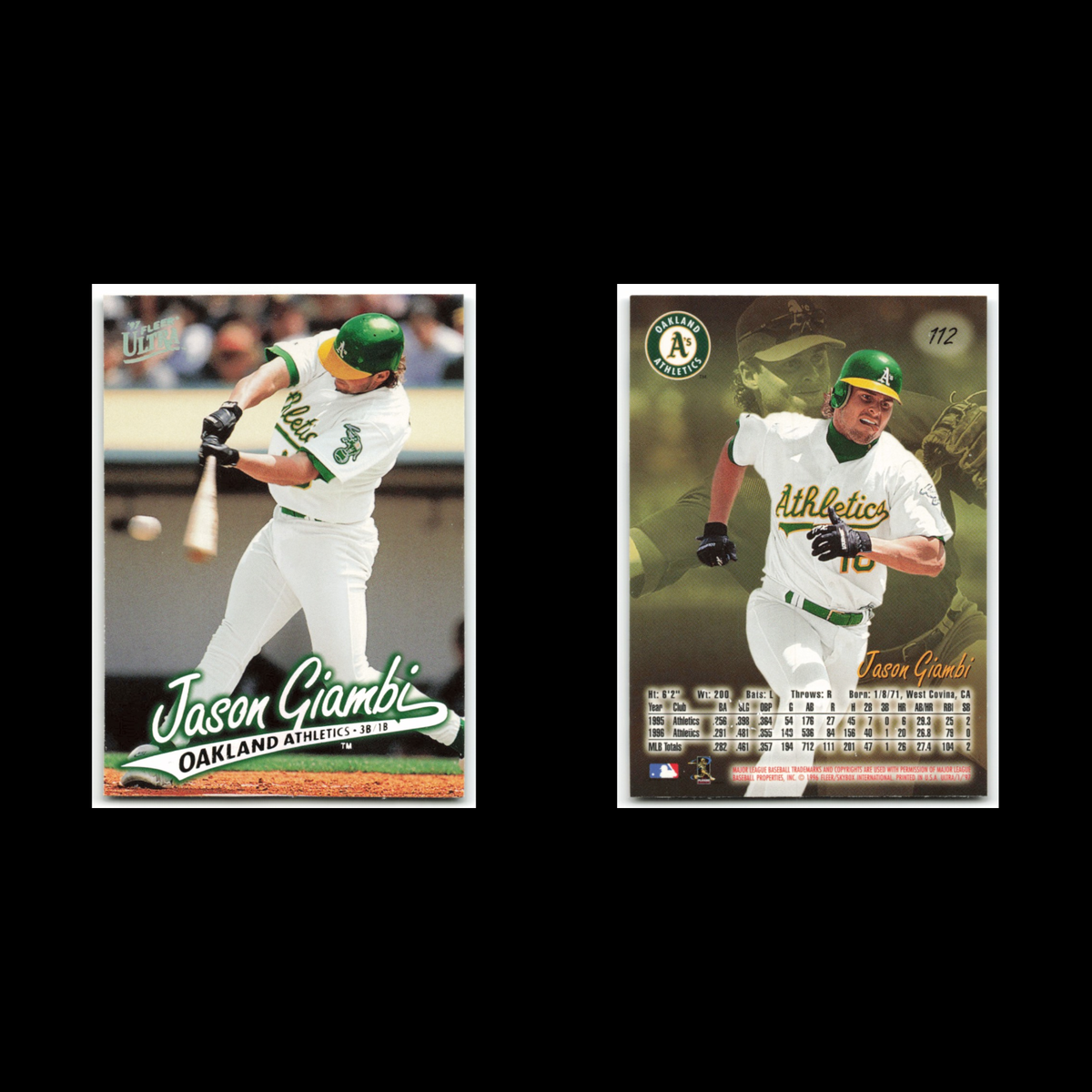Jason Giambi #112 1997 Fleer Ultra Oakland Athletics Baseball Card MLB NM