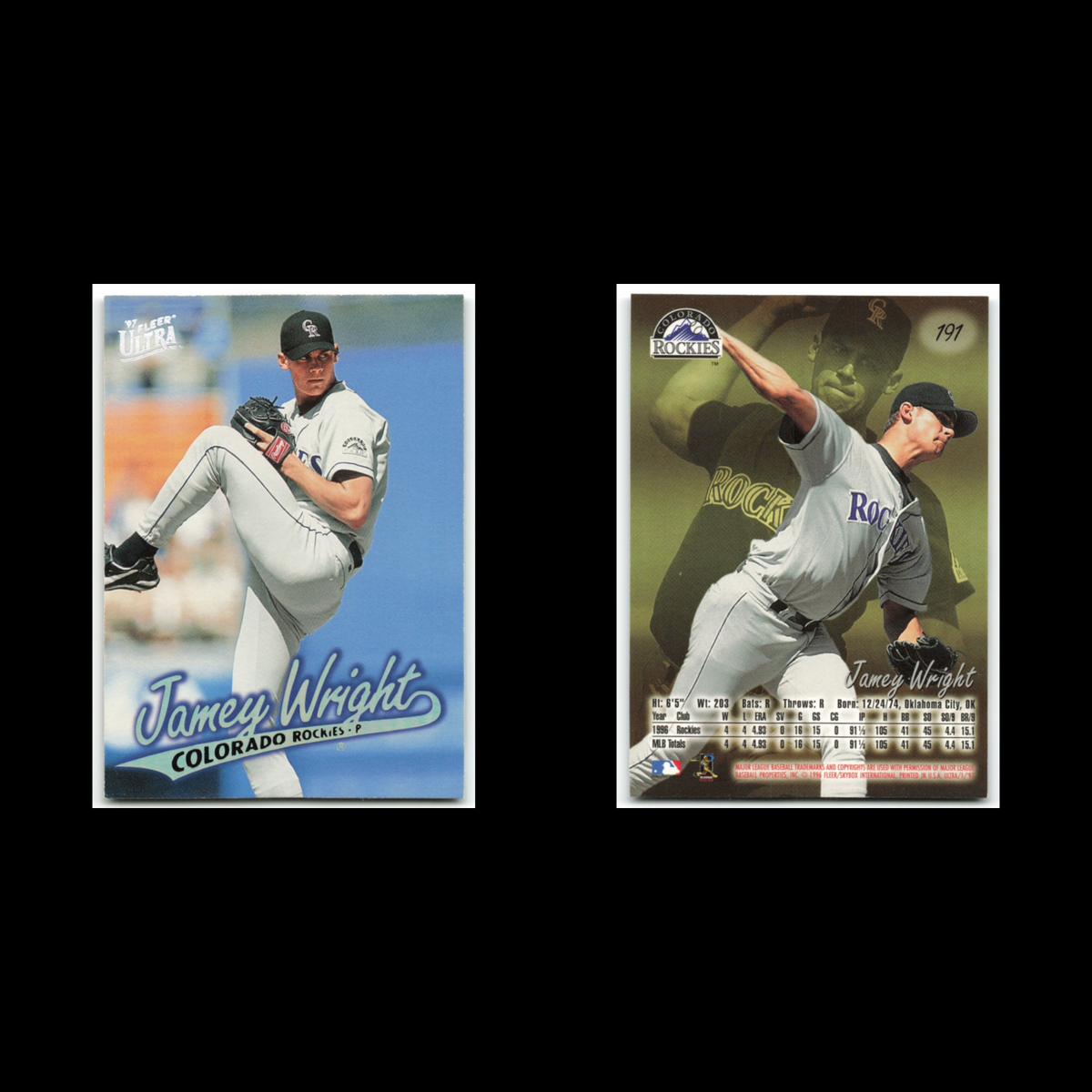 Jamey Wright #191 1997 Fleer Ultra Colorado Rockies Baseball Card MLB NM