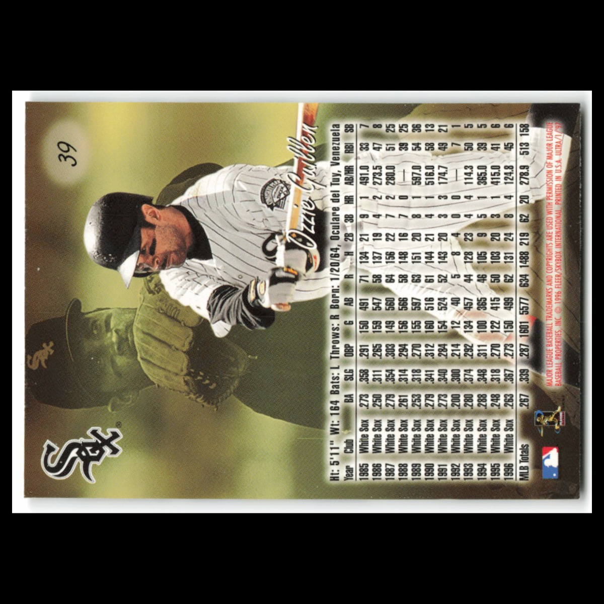 Ozzie Guillen #39 1997 Fleer Ultra Chicago White Sox Baseball Card MLB NM