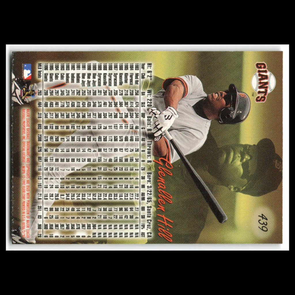 Glenallen Hill #439 1997 Fleer Ultra San Francisco Giants Baseball Card MLB NM