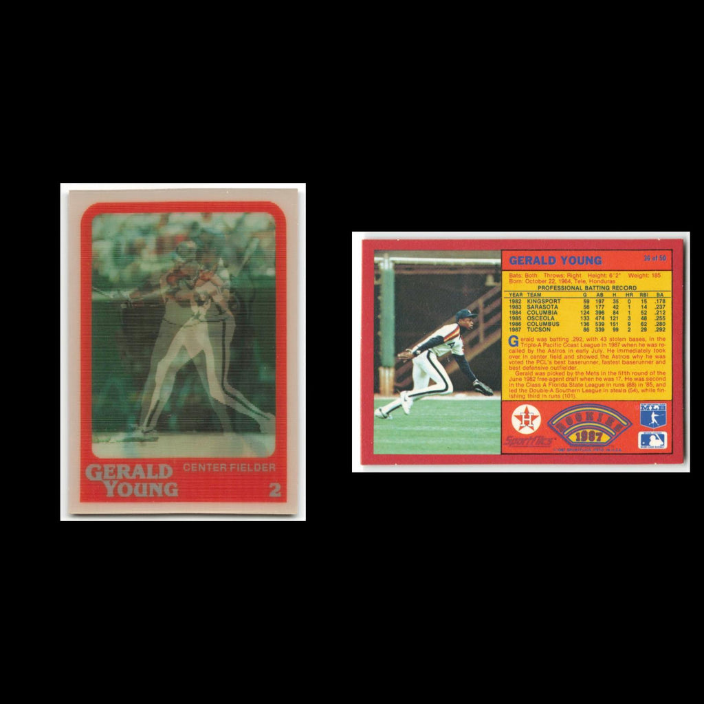 Gerald Young Rookie #36 1988 Sportflics Rookies II Houston Astros Baseball Card