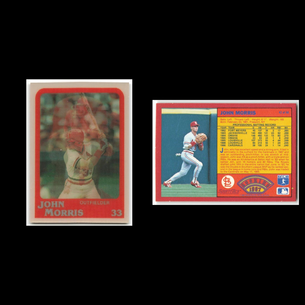 John Morris Rookie #42 1988 Sportflics Rookies II St. Louis Cardinals Baseball