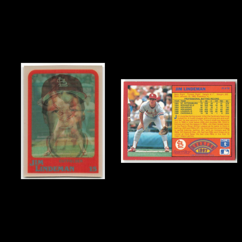 Jim Lindeman Rookie #43 1988 Sportflics Rookies II St. Louis Cardinals Baseball