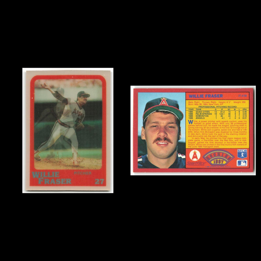 Willie Fraser Rookie #27 1988 Sportflics Rookies II California Angels Baseball