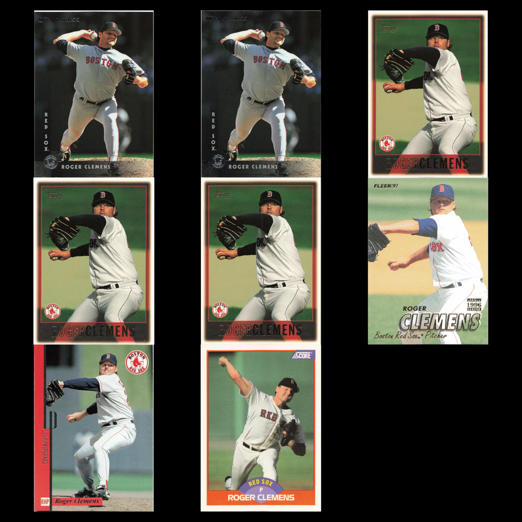 Roger Clemens Lot 8 Baseball Cards 1997 Donruss Boston Red Sox Set Collection NM