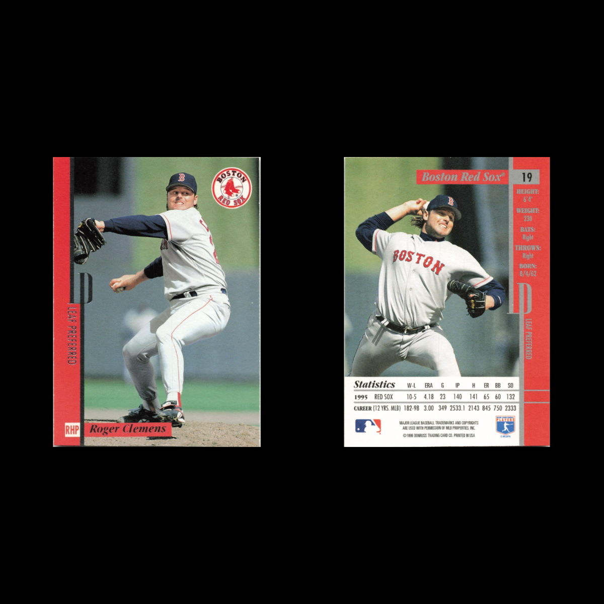 Roger Clemens Lot 8 Baseball Cards 1997 Donruss Boston Red Sox Set Collection NM