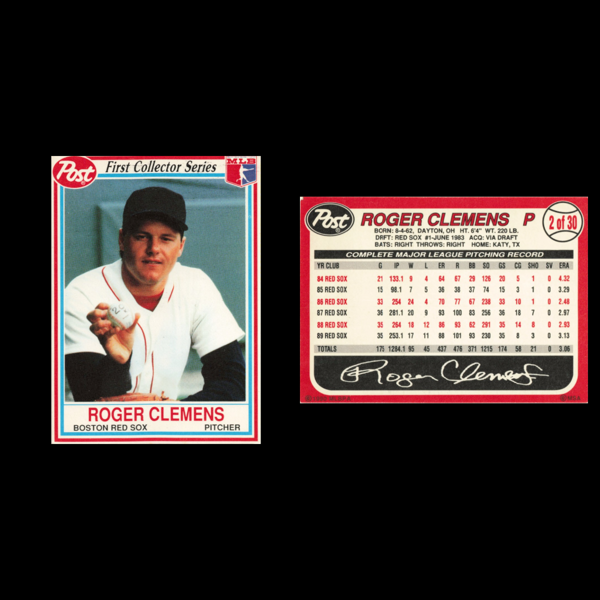 Roger Clemens Lot 8 Baseball Cards 1990 Donruss Boston Red Sox Set Collection NM