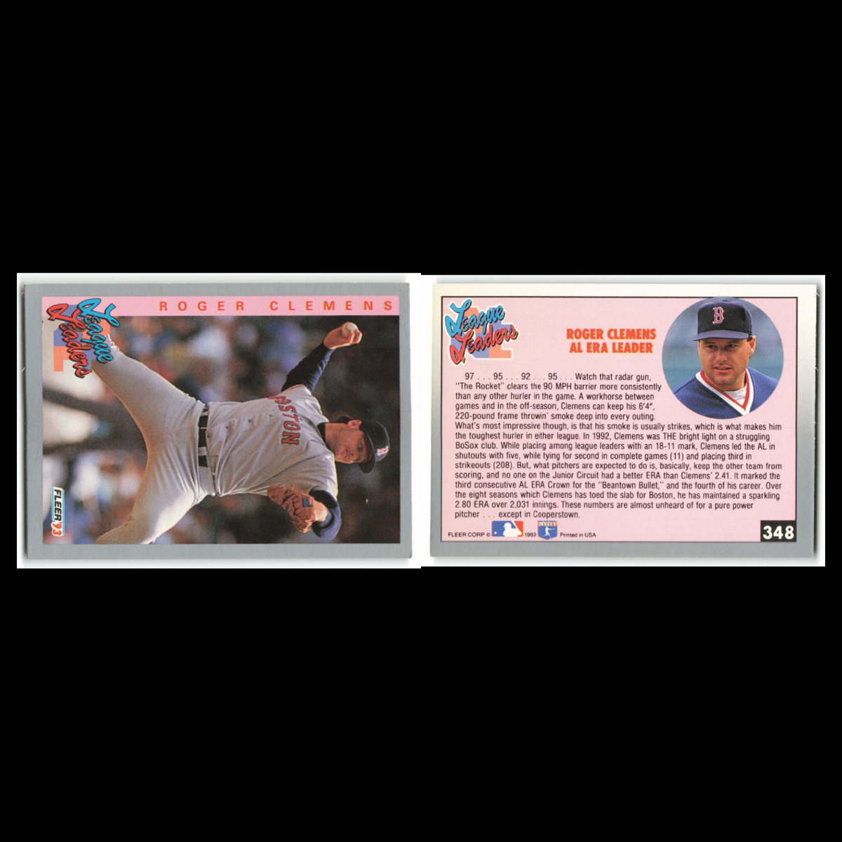 Roger Clemens Lot 8 Baseball Cards 1993 Fleer Boston Red Sox Set Collection MLB