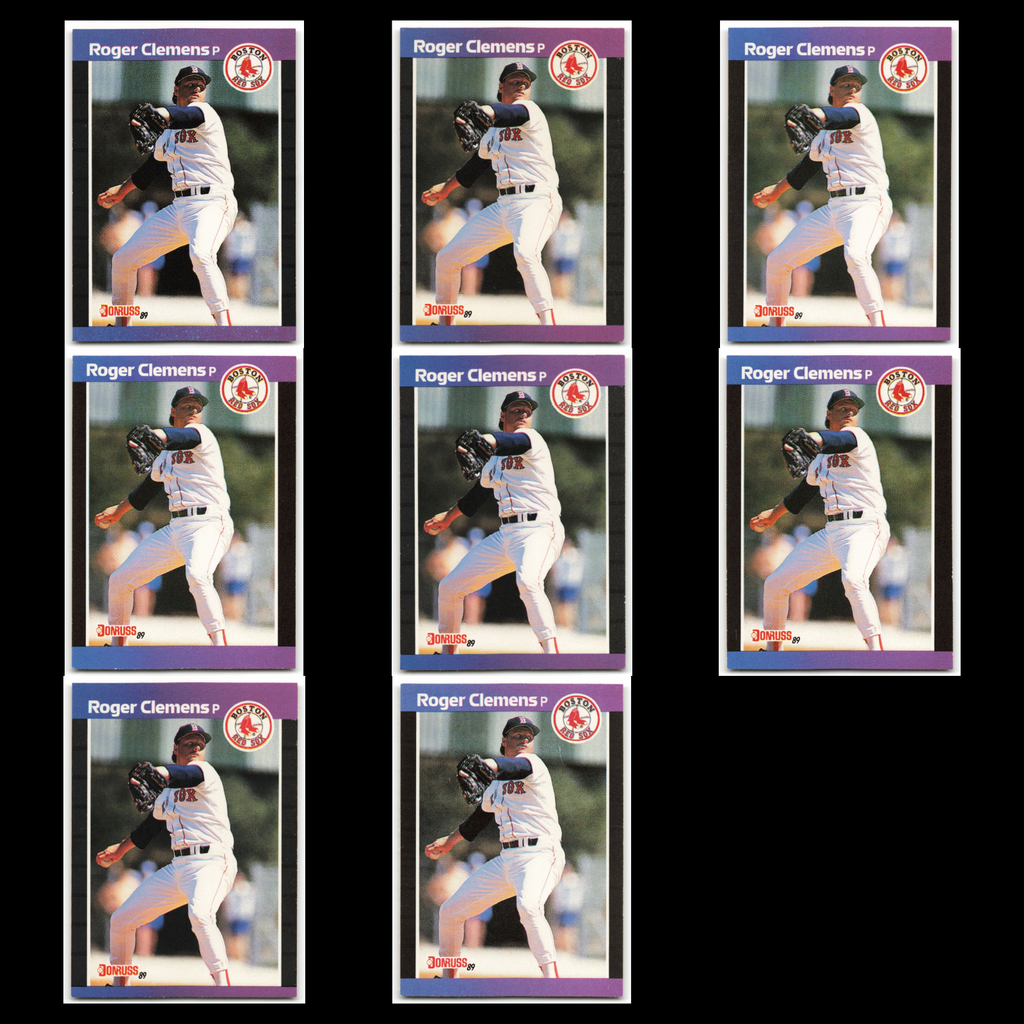 Roger Clemens Lot 8 Baseball Cards 1989 Donruss Boston Red Sox Set Collection NM