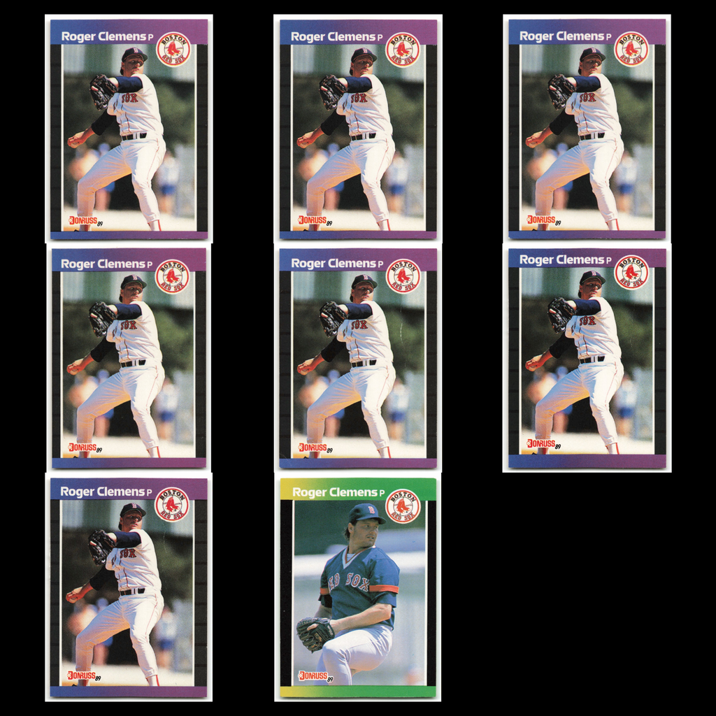 Roger Clemens Lot 8 Baseball Cards 1989 Donruss Boston Red Sox Set Collection NM