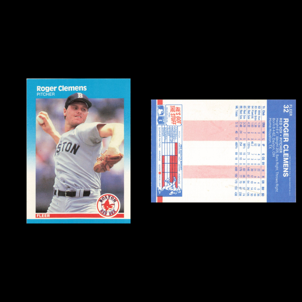 Roger Clemens Lot 8 Baseball Cards 1987 Donruss Boston Red Sox Set Collection NM